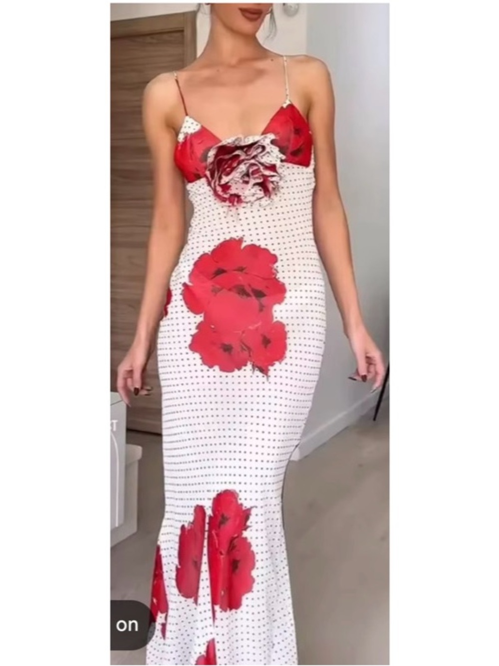 Zara Maxi Floral Polka Dot Slip Dress Blogger Favorite Women’s Size Small